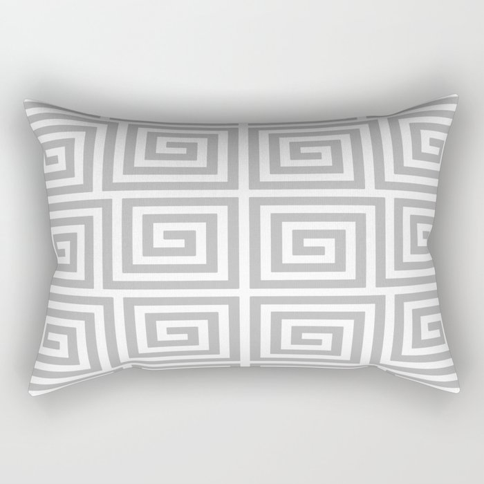 Greek Key Pattern 126 Gray Rectangular Pillow
