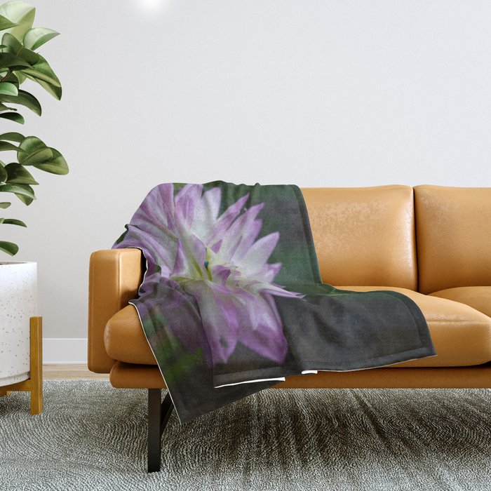 A memory of a purple dahlia Throw Blanket