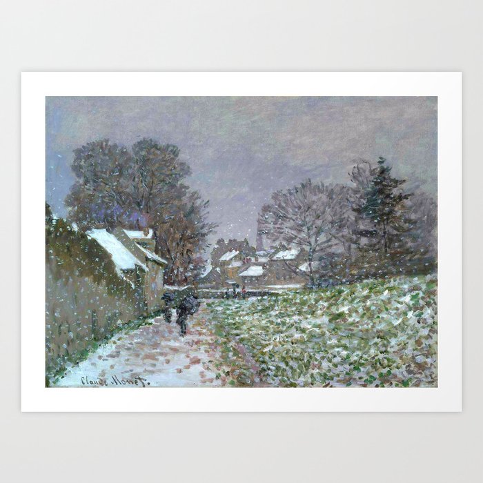 Monet Snow at Argenteuil 02 Art Print