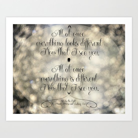 "I See the Light" by Mandy Moore and Zachary Levi from the movie "Tangled" Art Print