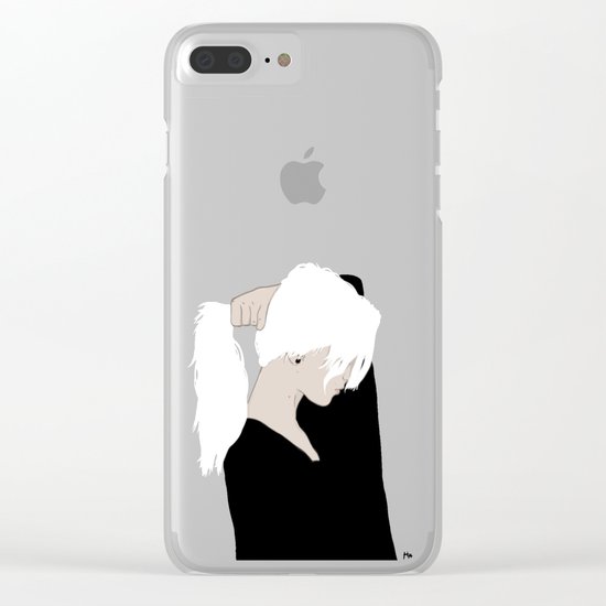 White Hair Beauty Clear iPhone Case