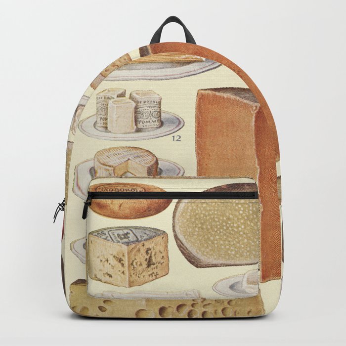 Vintage Collage of Household Cheeses, Beeton, 1923 Backpack