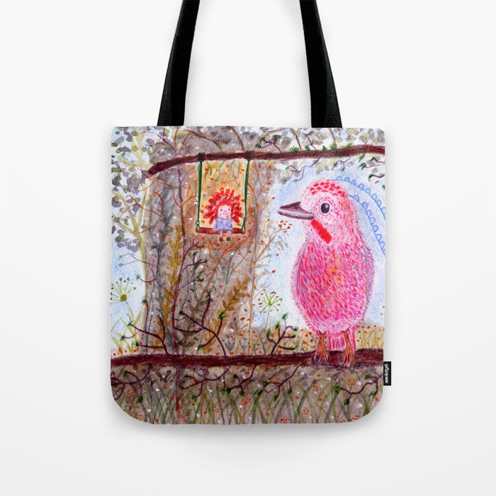 The chirping bird and the fairy breeze Tote Bag