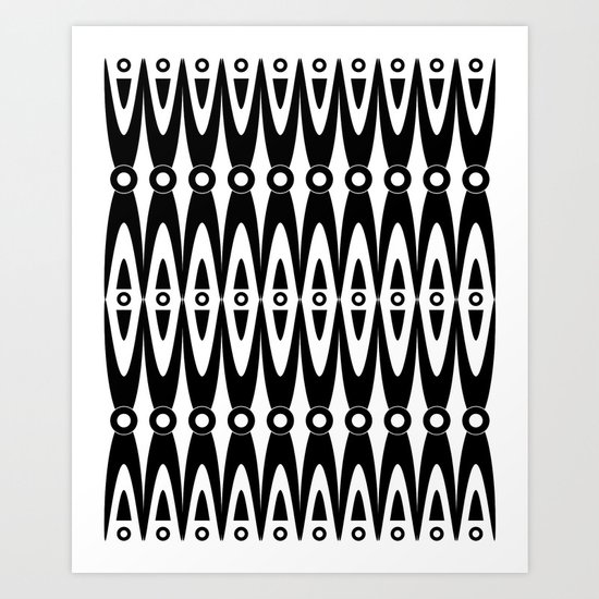 Black pattern Art Print
