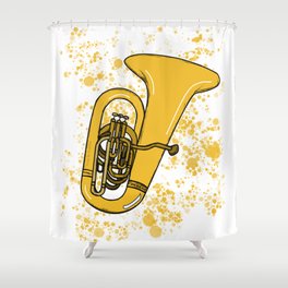 Tuba Doodle Trumpeter Brass Players Shower Curtain