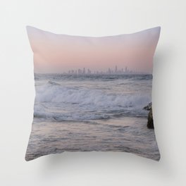 On the beach after sunset Throw Pillow