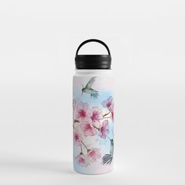 Cherry Blossom and Hummingbirds Water Bottle
