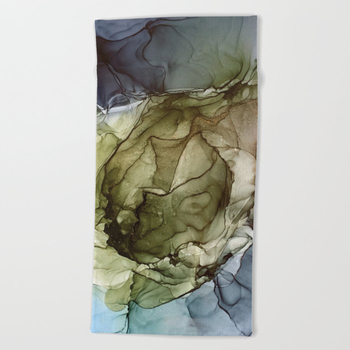 Calm Nature Earth Inspired Abstract Painting Beach Towel By