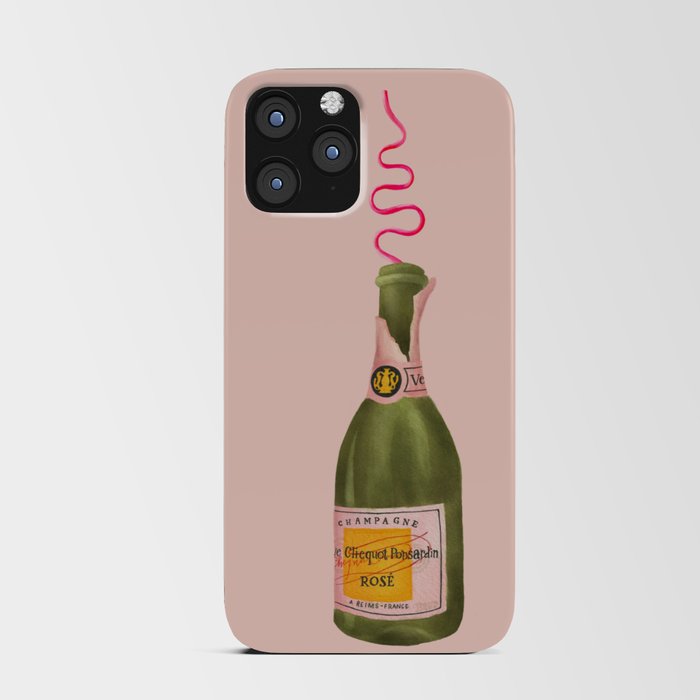 Champagne Through A Curly Straw - Blush iPhone Card Case