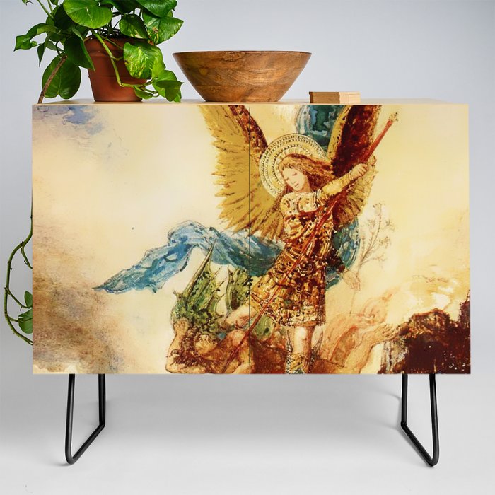 “St Micheal Vanquishing Satan” by Gustave Moreau Credenza