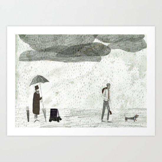 Umbrella Seller Art Print