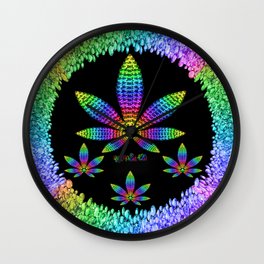 Rainbow Gems Cannabis Leaf Wall Clock | Maryjane, Cutgems, Unique, Collage, Colorful, Ganja, Gems, Cannabis, Dabs, Jewlery 