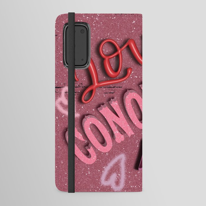 Love Conquers All 3D Lettering Android Wallet Case