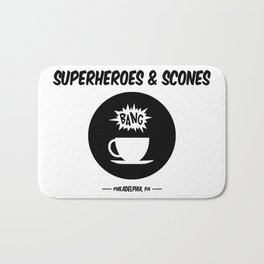 Superheroes and Scones Bath Mat | Bookish, Reading, Connorcobalt, Rosecalloway, Beccaritchie, Newadult, Kristaritchie, Lorenhale, Graphicdesign, Books 