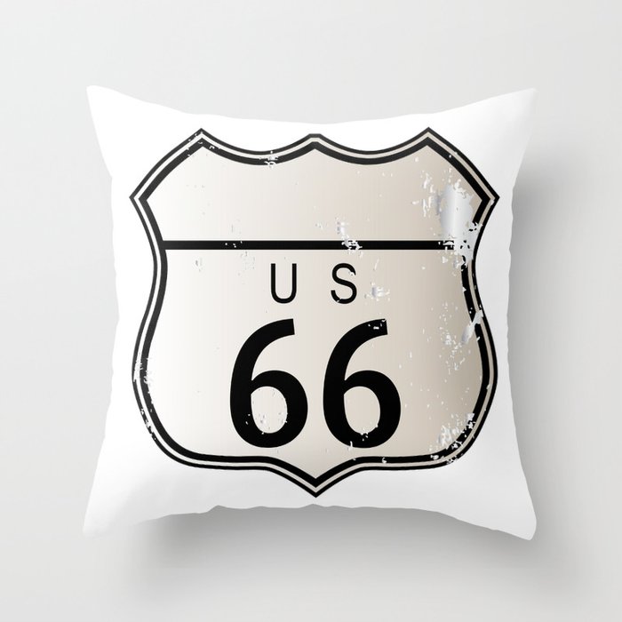 Blank Route 66 Sign Throw Pillow