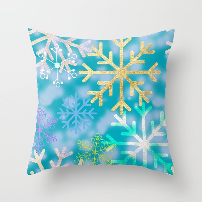 COLORFUL SNOW  Throw Pillow