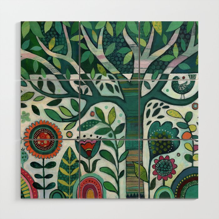 Leafy Garden Wood Wall Art