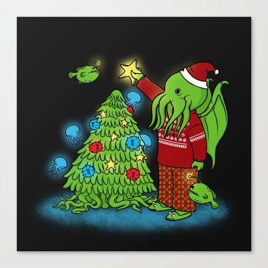Cthulhu's Happy Holidays Canvas Print
