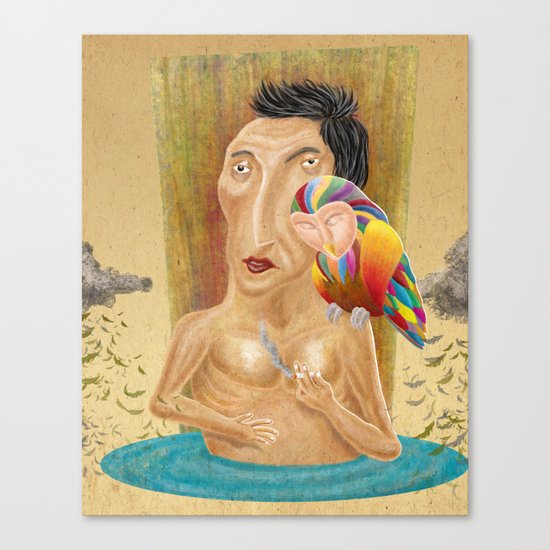 Existence and Rainbow Owl Canvas Print