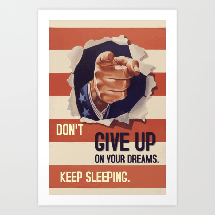 Don't give up poster quote Art Print