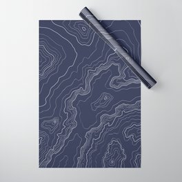 Navy topography map Wrapping Paper