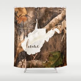 West Virginia is Home - Camo Shower Curtain