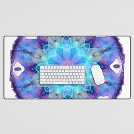 Infinite Wisdom - Colorful Blue Mandala Art Desk Mat