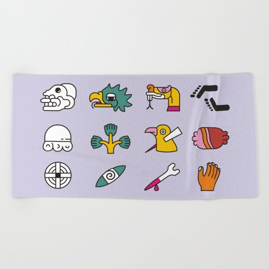 Aztec Writing Beach Towel