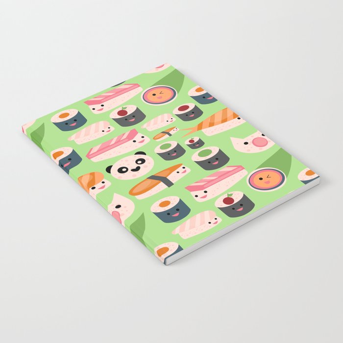 Kawaii sushi green Notebook