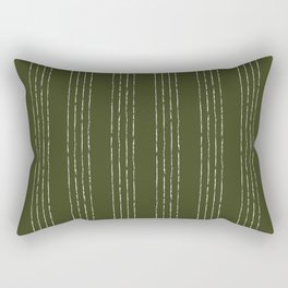 Lines #5 (Olive Green) Rectangular Pillow