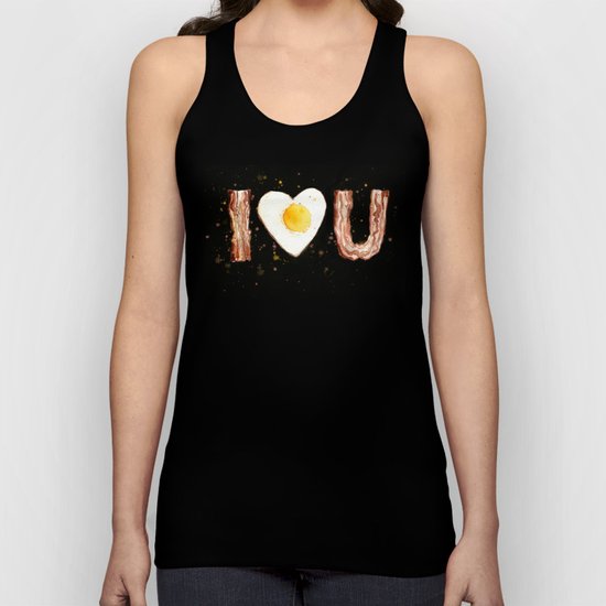 Bacon and Egg I love You Breakfast Food I heart Unisex Tank Top