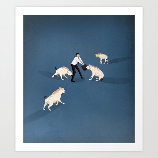 Mobbing at work Art Print