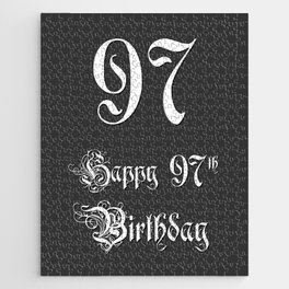 [ Thumbnail: Happy 97th Birthday - Fancy, Ornate, Intricate Look Jigsaw Puzzle ]