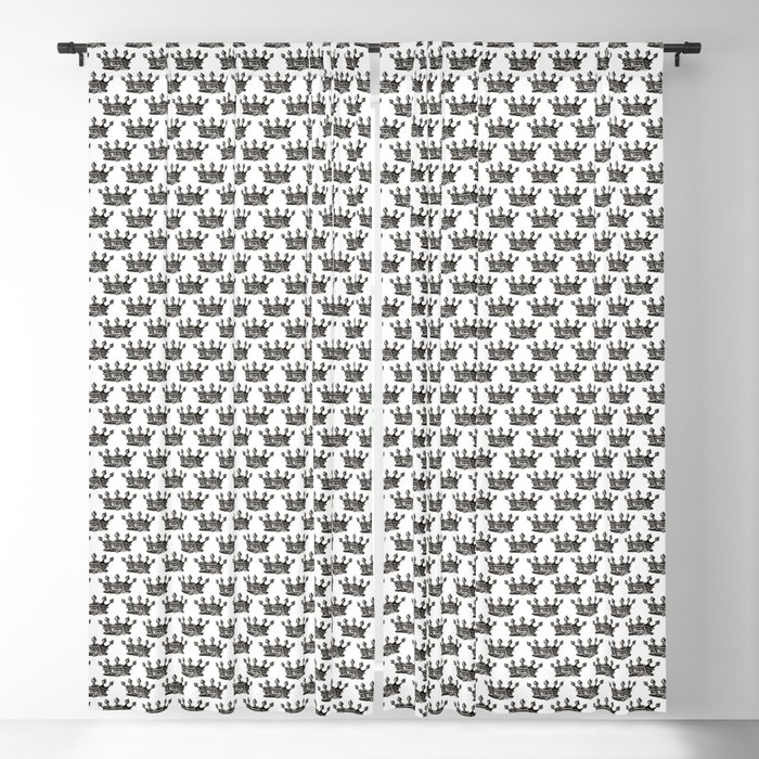 Royal Crown | Vintage Crown | Black and White | Blackout Curtain