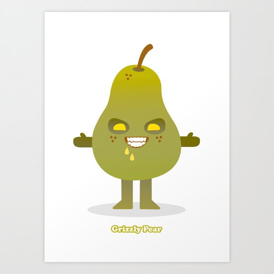 'Grizzly Pear' Robotic Art Print