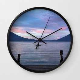 Lake Atitlan Guatemala Wall Clock | Guatemala, Sunrise, Water, Boat, Nature, Clouds, Cloudporn, Photo, Lake, Color 