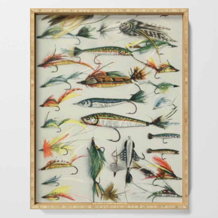 Fishing Lures Serving Tray by Blue Specs Studio