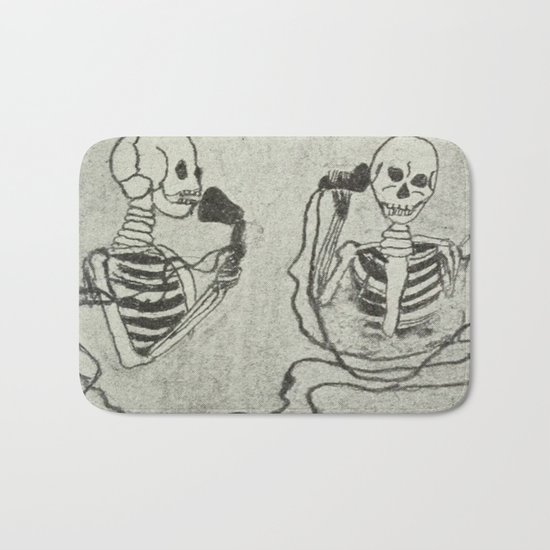 Skeleton's telephone. Bath Mat