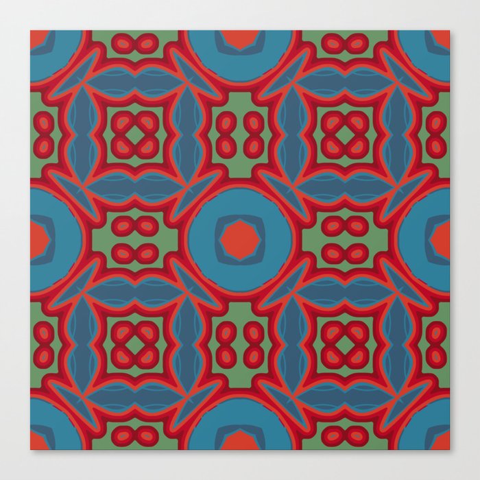 The geometric texture. Boho-chic fashion. Abstract geometric ornaments. Vintage illustration pattern Canvas Print