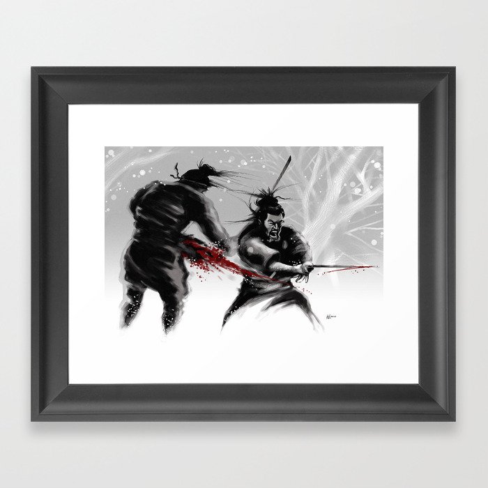 Samurai fight Framed Art Print