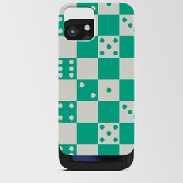 Checkered Dice Pattern (Creamy Milk & Fresh Mint Green Color Palette) iPhone Card Case