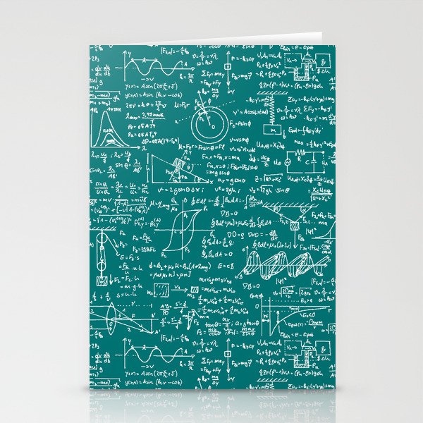 Physics Equations // Teal Stationery Cards