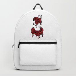 Aesthetic Dark Pattern Hand Bleeding Holding Rose Backpack