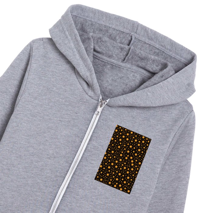 Golden Stars on a Black Background Kids Zip Hoodie