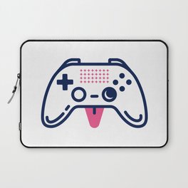 Cute gamepad showing a pink tongue. Game design Laptop Sleeve