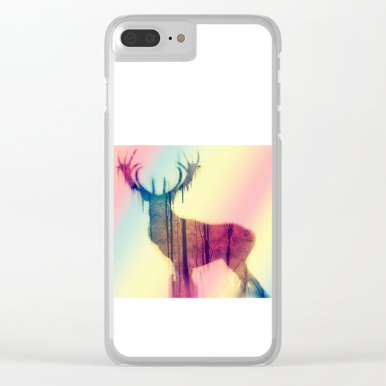 Deer colorful Clear iPhone Case