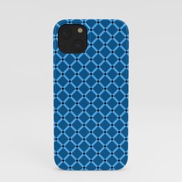 Blue Gingham - 13 iPhone Case | Textile, Grid, Checker, Blue, Geometric, Texture, Vintage, Lines, Plaid, Elegant 
