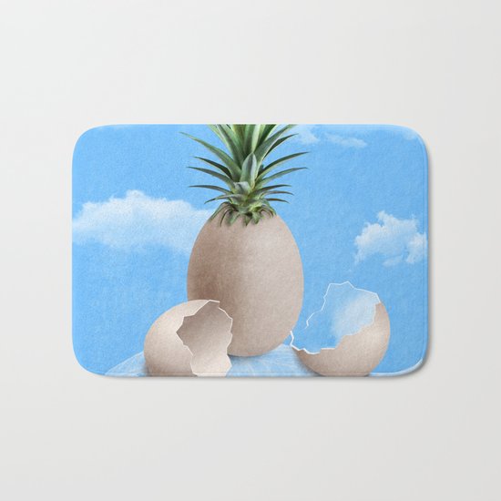EGGS ON A FEATHER (surreal abstract) Bath Mat
