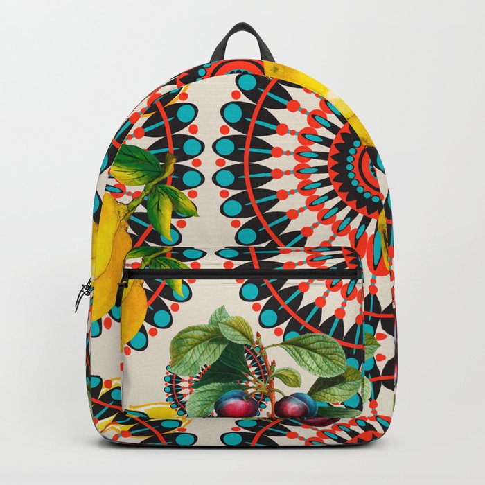 Boho,bohemian,citrus,plums pattern  Backpack