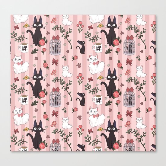 Jiji Cat Pattern Canvas Print
